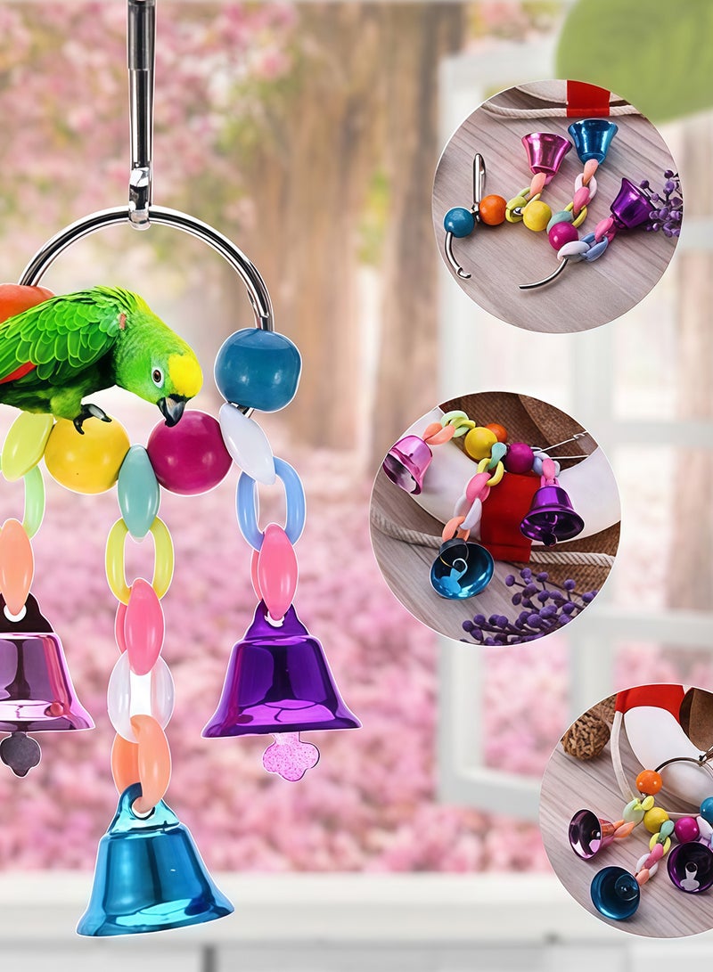 كيدل لعبة مضغ الطيور الببغاء معلق قفص لعبة الوقوف للطيور الصغير لعبة الطيور الملونة مع أرجحة معلقة قفص الببغاء اكسسوارات - Image 5